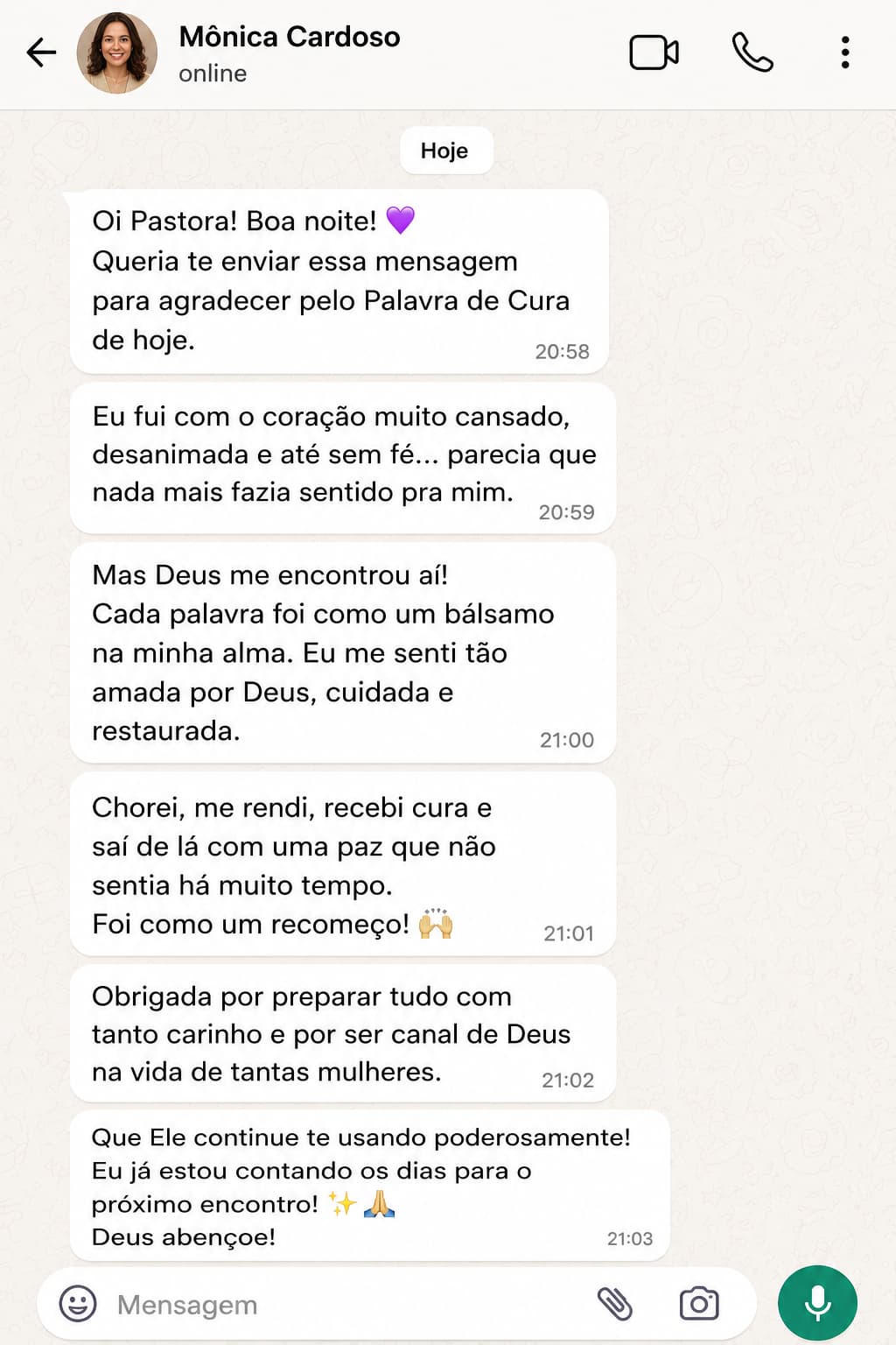 Depoimento de mulher restaurada no Palavra de Cura 4